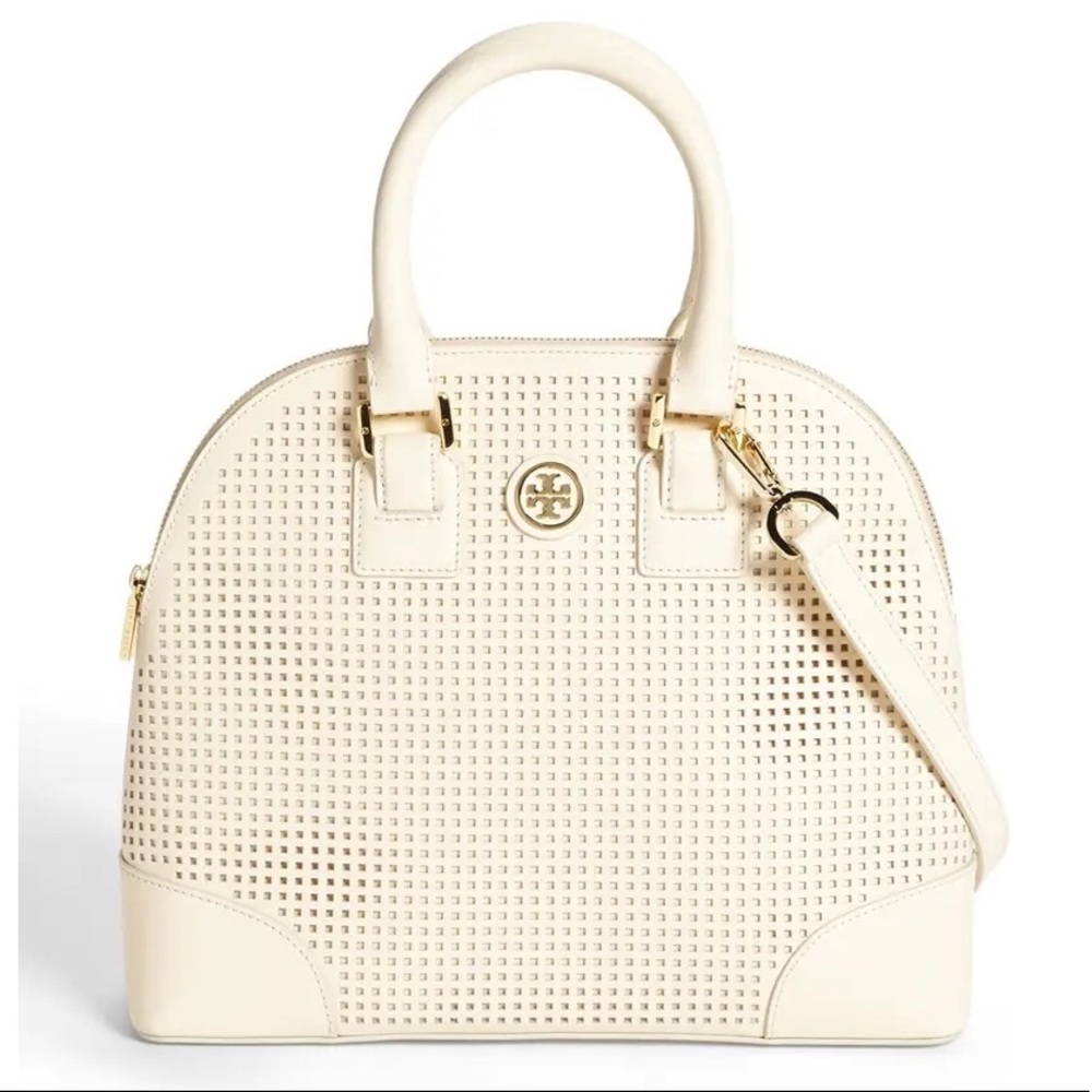 Robinson Perforated Leather Dome Satchel NWOT